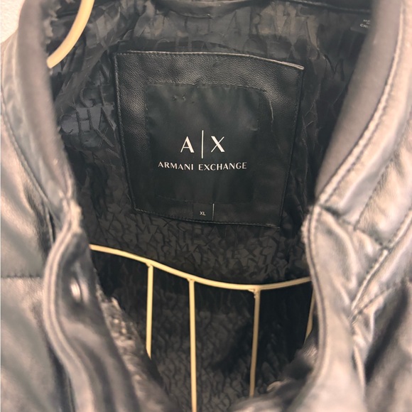 Armani Exchange Black Women’s Leather Jacket in Size XL - Picture 3 of 8